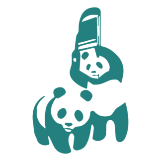 Funny Panda Fight Decal (Turquoise)